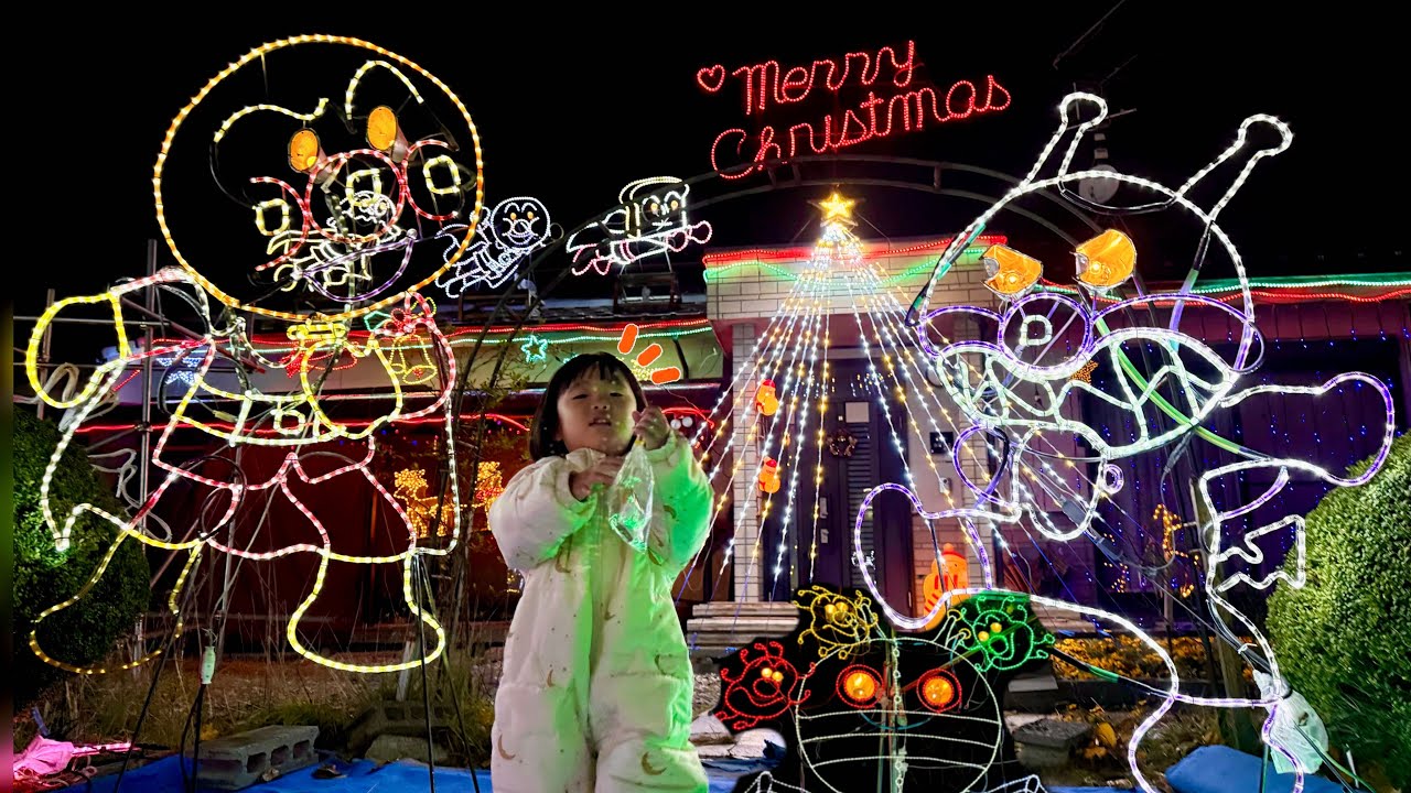 We went to see the Anpanman illuminations! Nano Kids, Anpanman