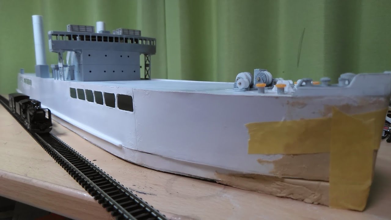 Nゲージ 製作中1/150青函連絡船 W型戦時標準船 フルスクラッチ - YouTube