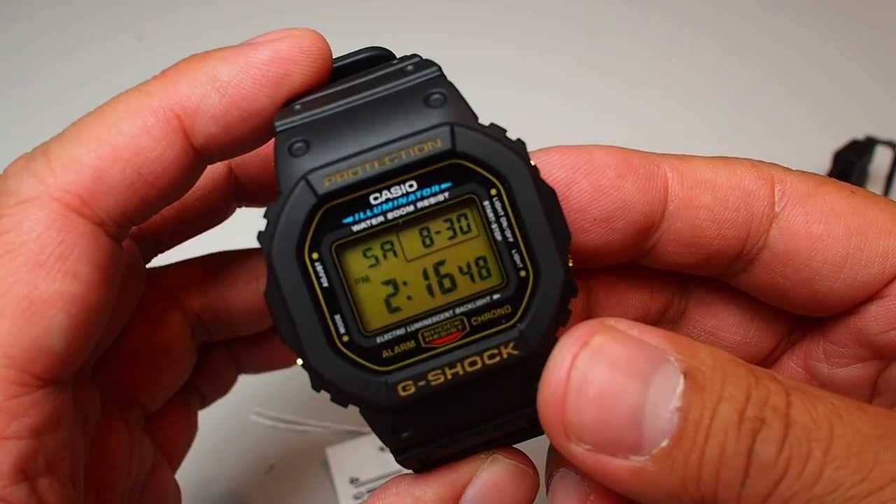 Casio G Shock DW 5600 EG 9VQD Gold tone watch - YouTube