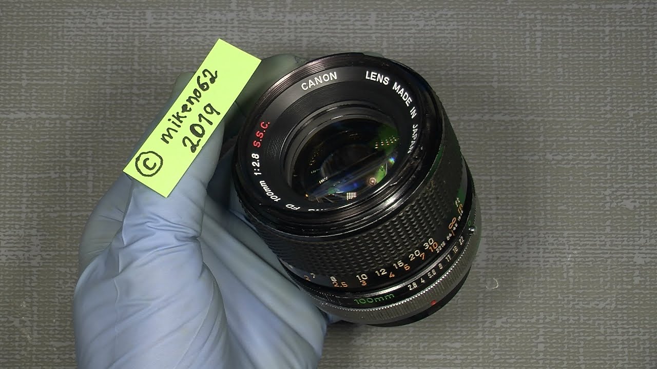 Working with the aperture system In Canon FD 100mm 1:2.8 S.S.C.