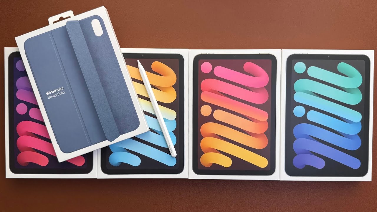 iPad Mini 7 (A17 Pro) Unboxing All Colors!!! + Apple Smart Folio