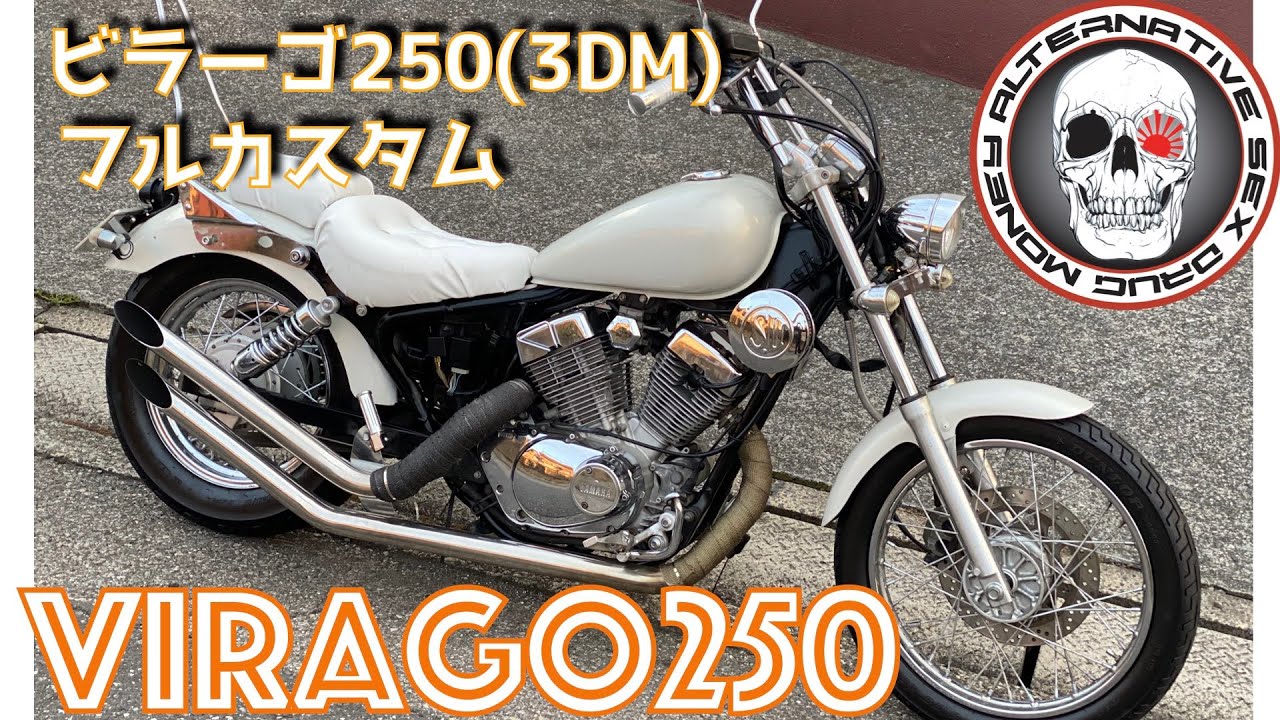 XV250ビラーゴ (3DM)1996年モデル パールホワイト塗装 シーシーバー