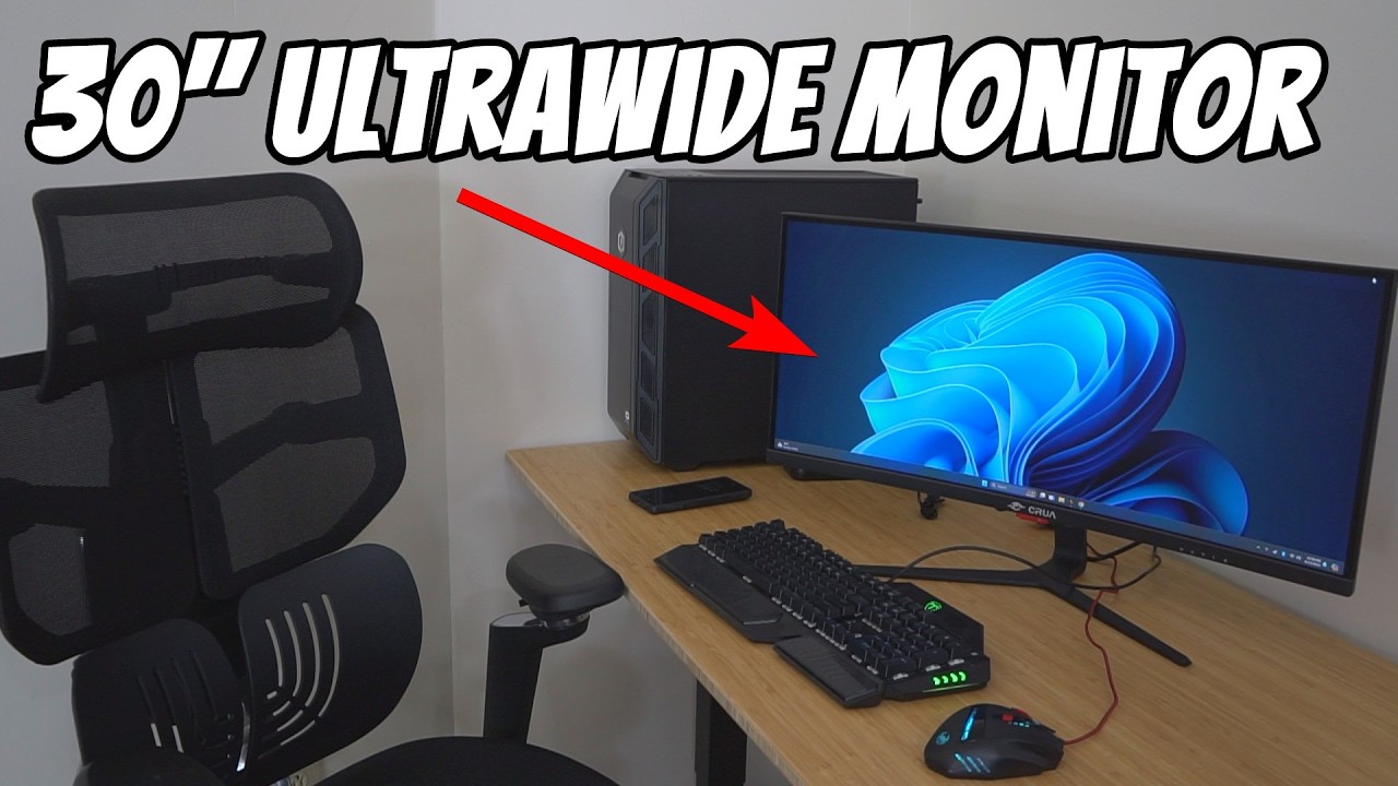 CRUA 30 Inch Ultrawide Curved Monitor Review - sRGB 100HZ - YouTube