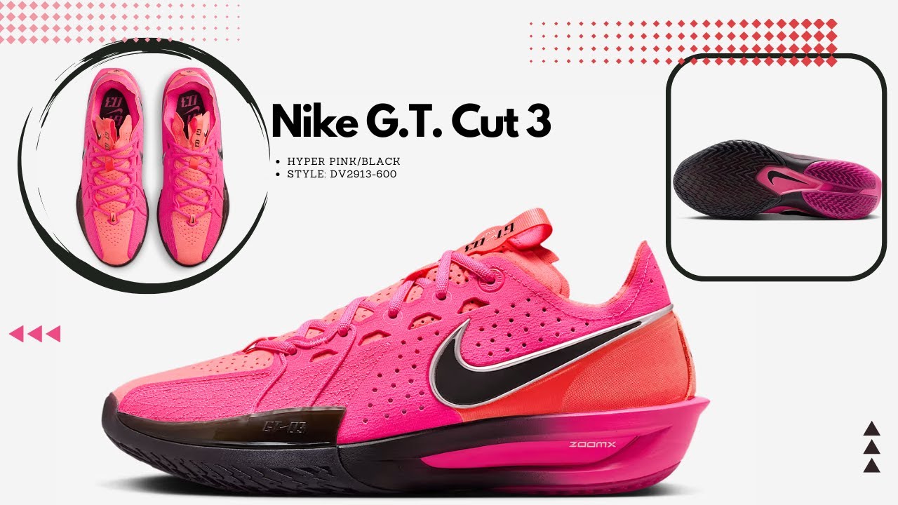 Nike G.T. Cut 3 Hyper Pink/Black DV2913 -600 - YouTube
