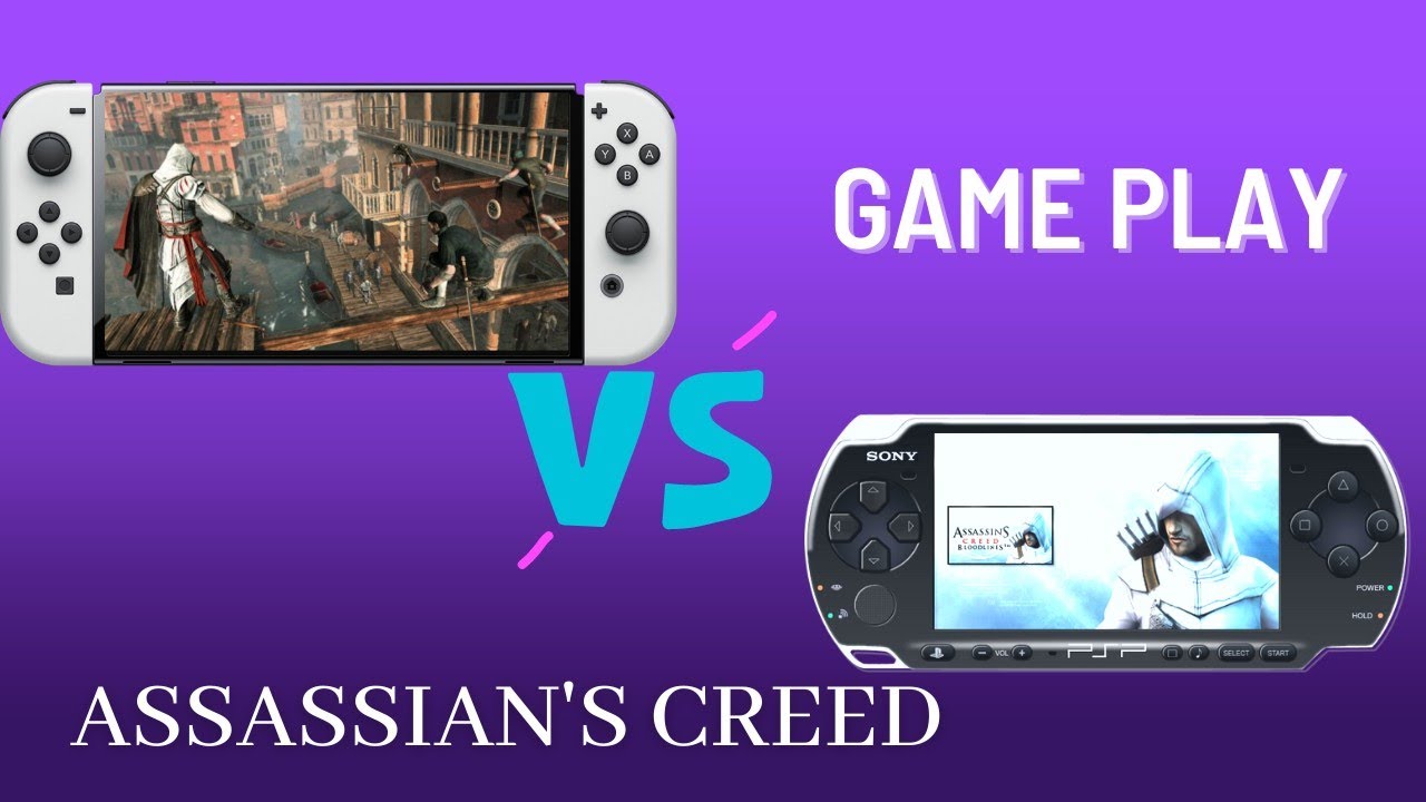 Nitendo switch OLED Vs psp 3000:Assassian's creed game play