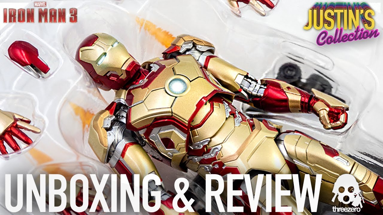 Iron Man MK42 Iron Man 3 Threezero DLX Unboxing & Review - YouTube