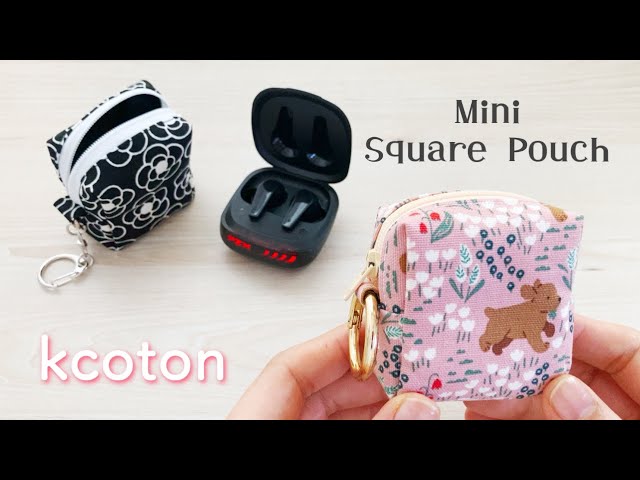 How to make a mini square pouch] Earphone pouch mini pouch with