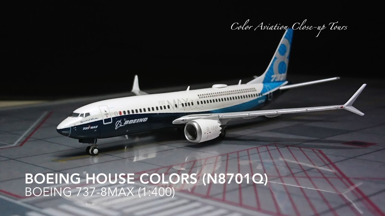 1:400 Boeing House Colors N8701Q Boeing 737-8MAX JC Wings (Close