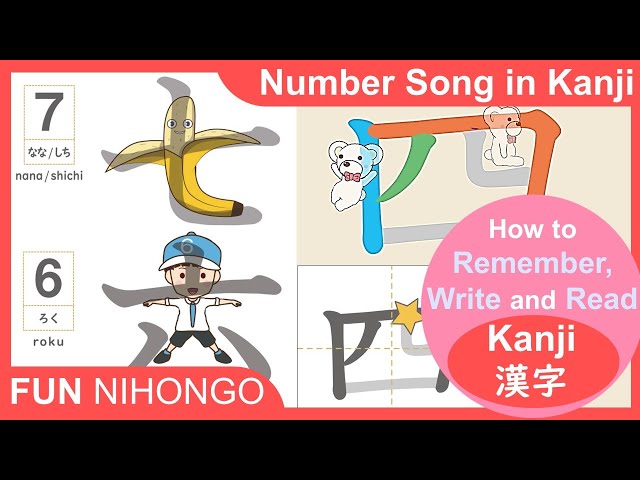 6 min] Numbers Song in Japanese Kanji 1 to 10 / learn Kanji