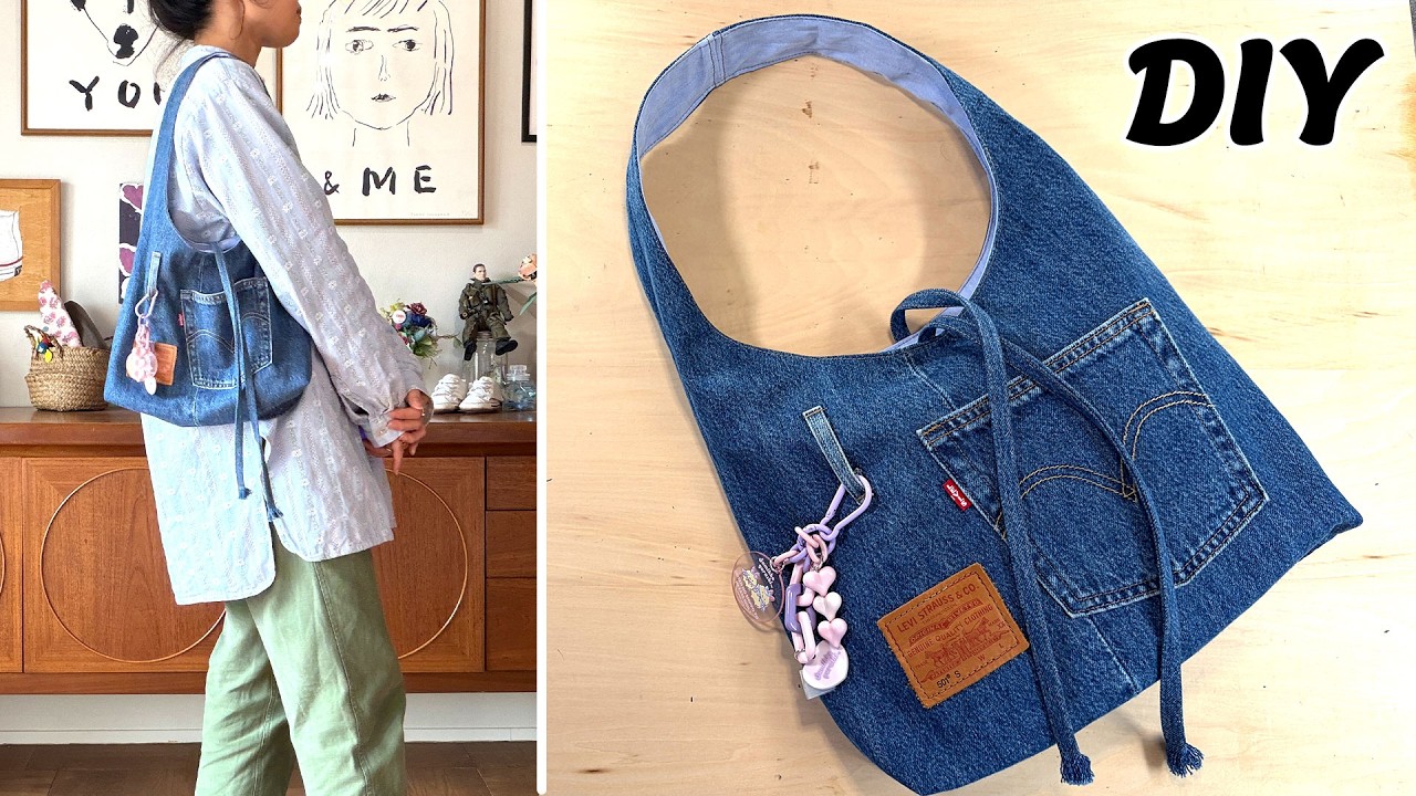 How to Remake Denim Pants | How to Make a Shoulder Bag | Handmade