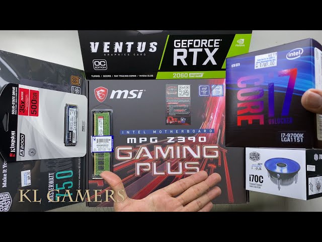 intel Core i7 9700K msi MPG Z390 GAMING PLUS Kingston A2000 RTX