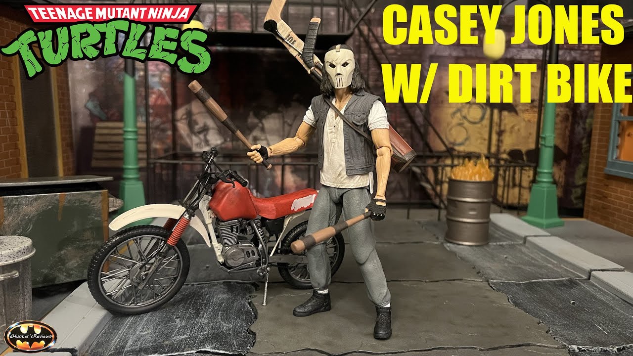 NECA TMNT Casey Jones With Dirt Bike Teenage Mutant Ninja Turtles