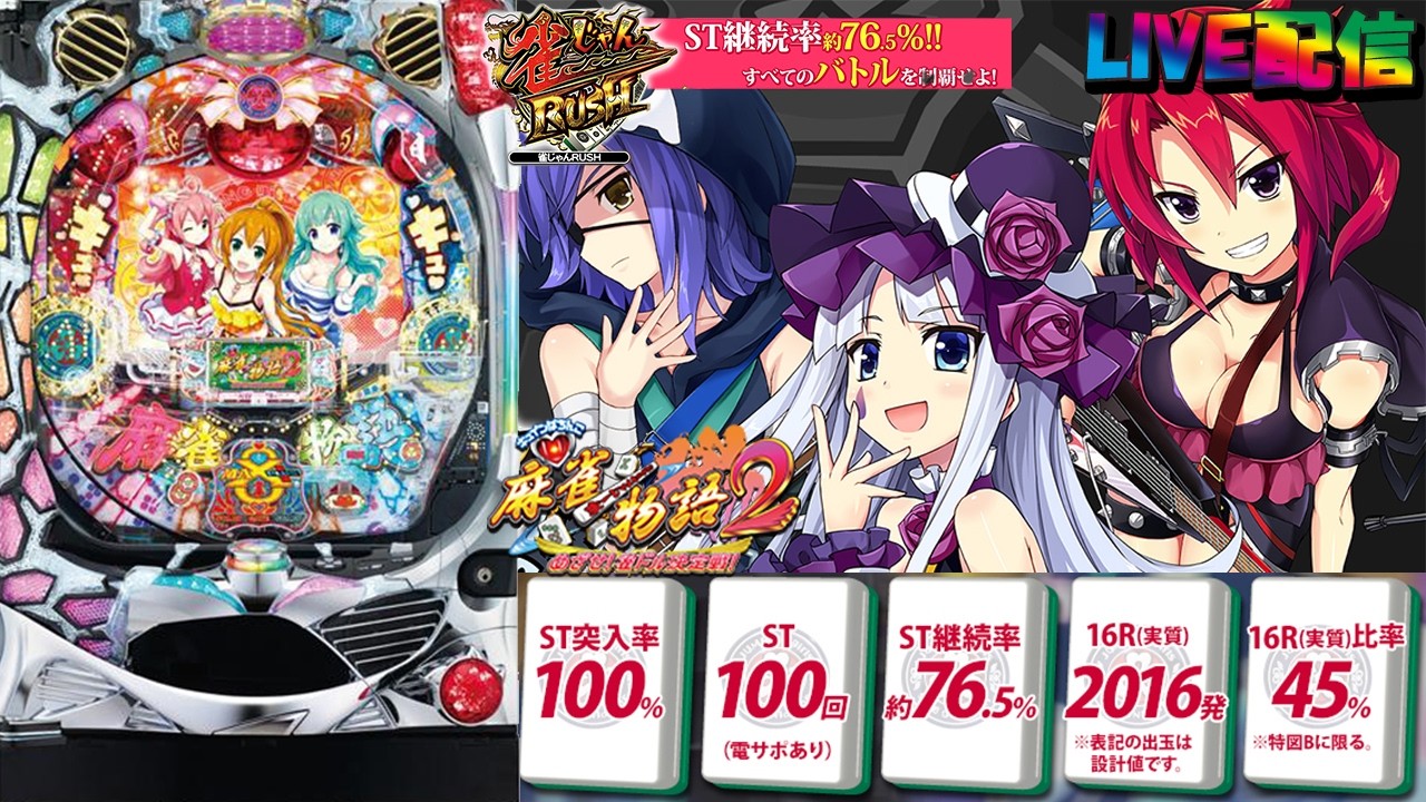 実機配信家庭用(縦画面版)】CR麻雀物語2～めざせ!雀ドル決定戦