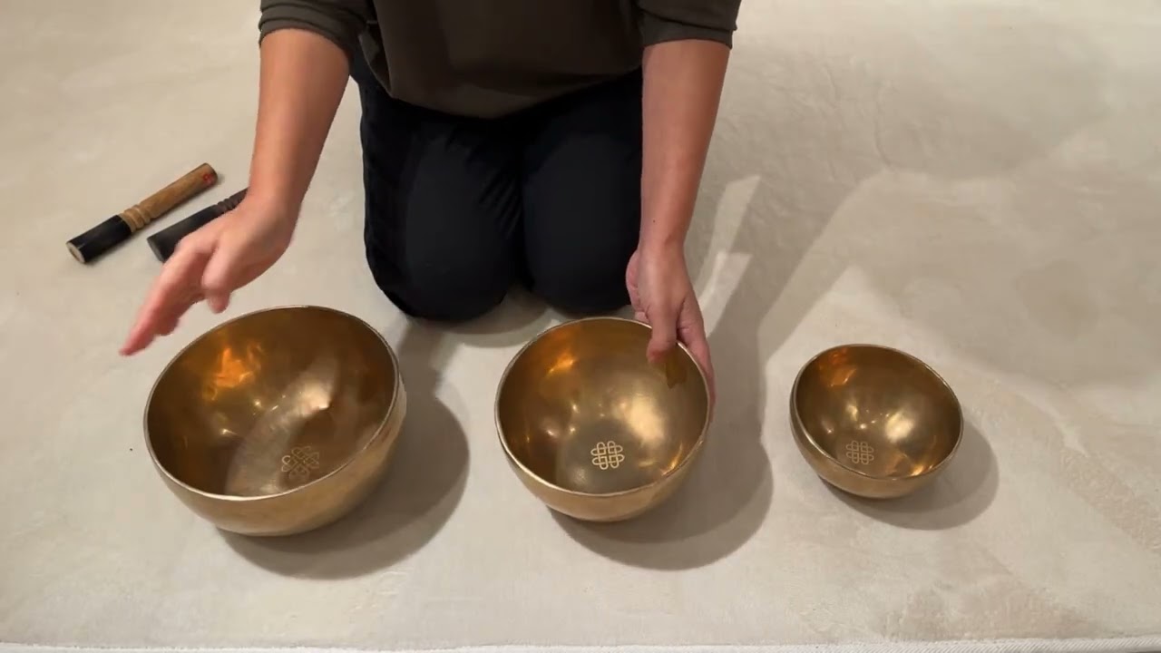 チベット・シンギングボウル3点セット（小・小中・中）『音銀河』浄化
