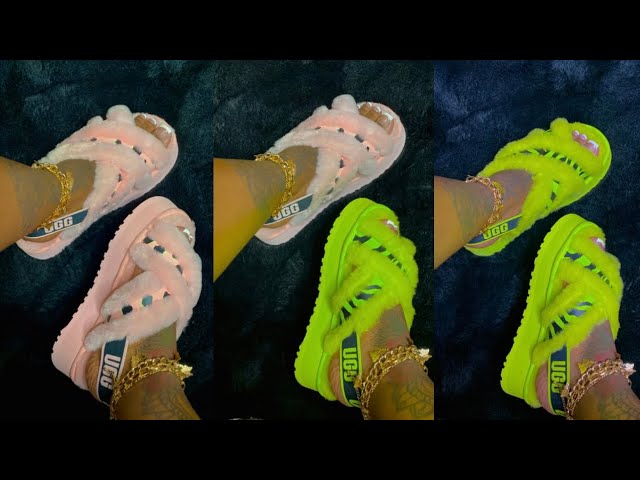 UGG DISCO CROSS SLIDE ANIMALIA UNBOXING REVIEW & TRY ON HAUL | FT