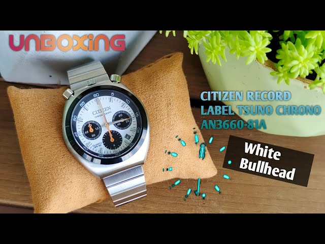 Unboxing CITIZEN RECORD LABEL TSUNO CHRONO AN3660-81A | White