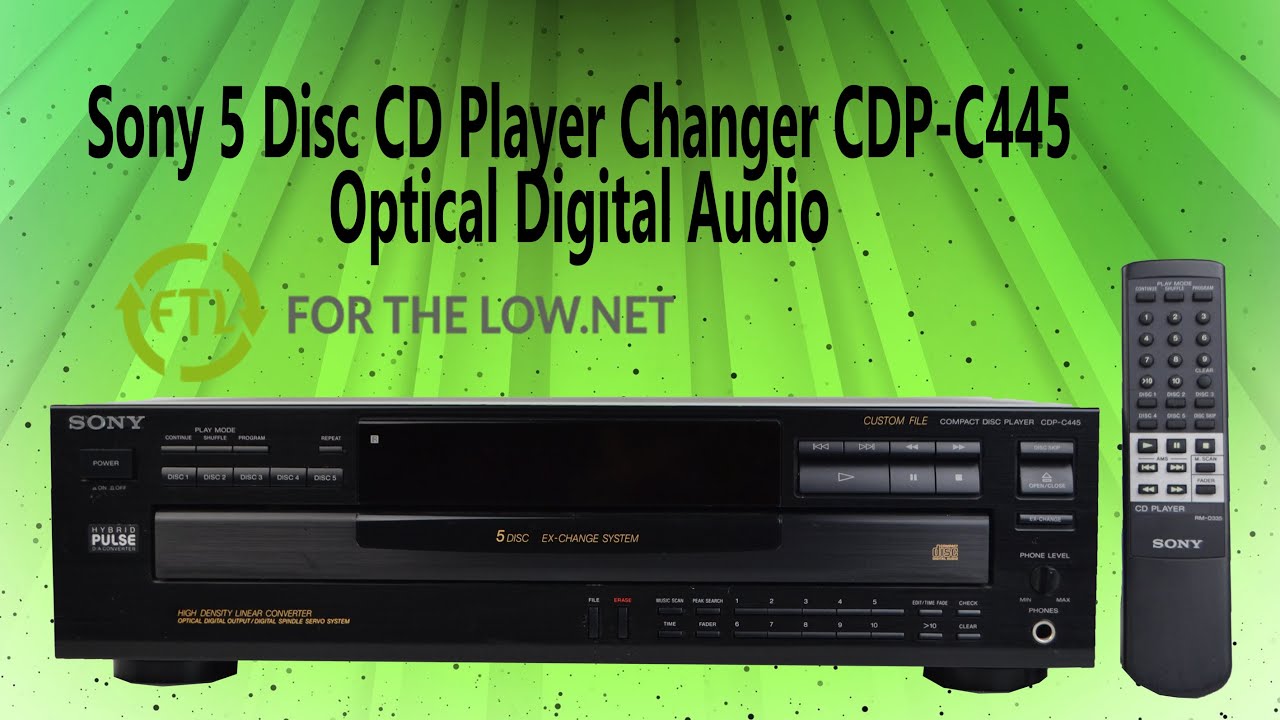 Sony High Density Linear Converter 5 Disc CD Player With Optical