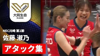 アタック集】佐藤淑乃（NECレッドロケッツ川崎）｜大同生命SVリーグ