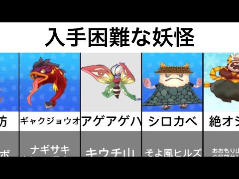 レアな妖怪 入手困難な妖怪集 【比較】 - YouTube