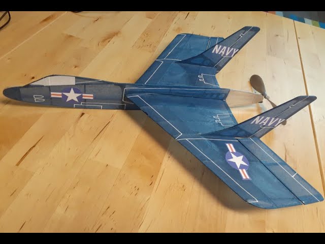 Howard Littman Free Flight F7U Cutlass - YouTube