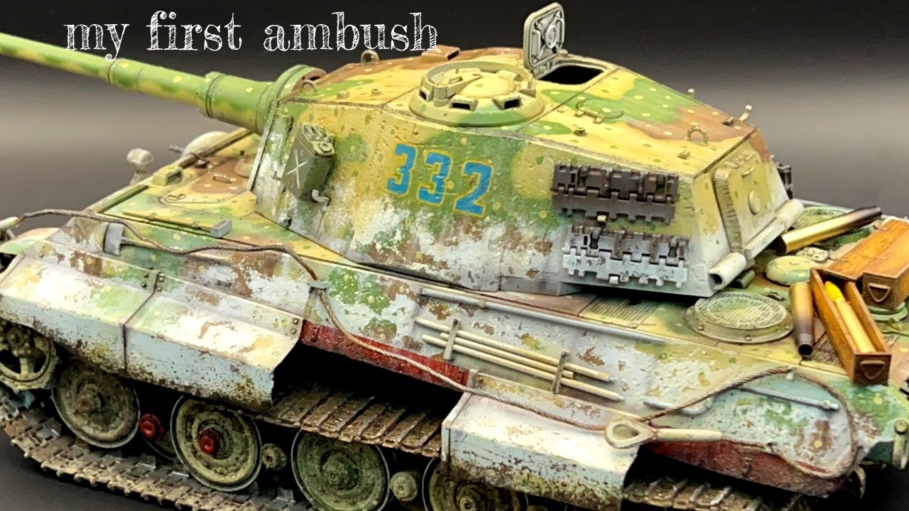 TAMIYA 1/35 KING TIGER 【my first ambush！】TANK MODEL
