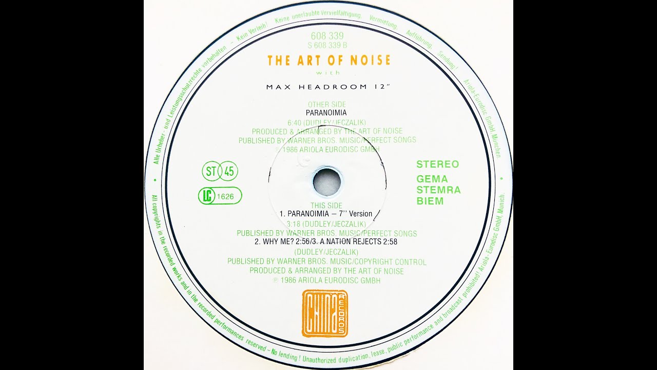 Art Of Noise - Paranoimia 貴重リミックス CD The Art Of Noise with