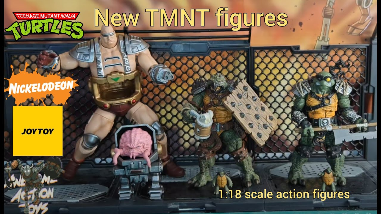 Teenage Mutant Ninja Turtles Krang, Tokka, and Slash 1:18 scale