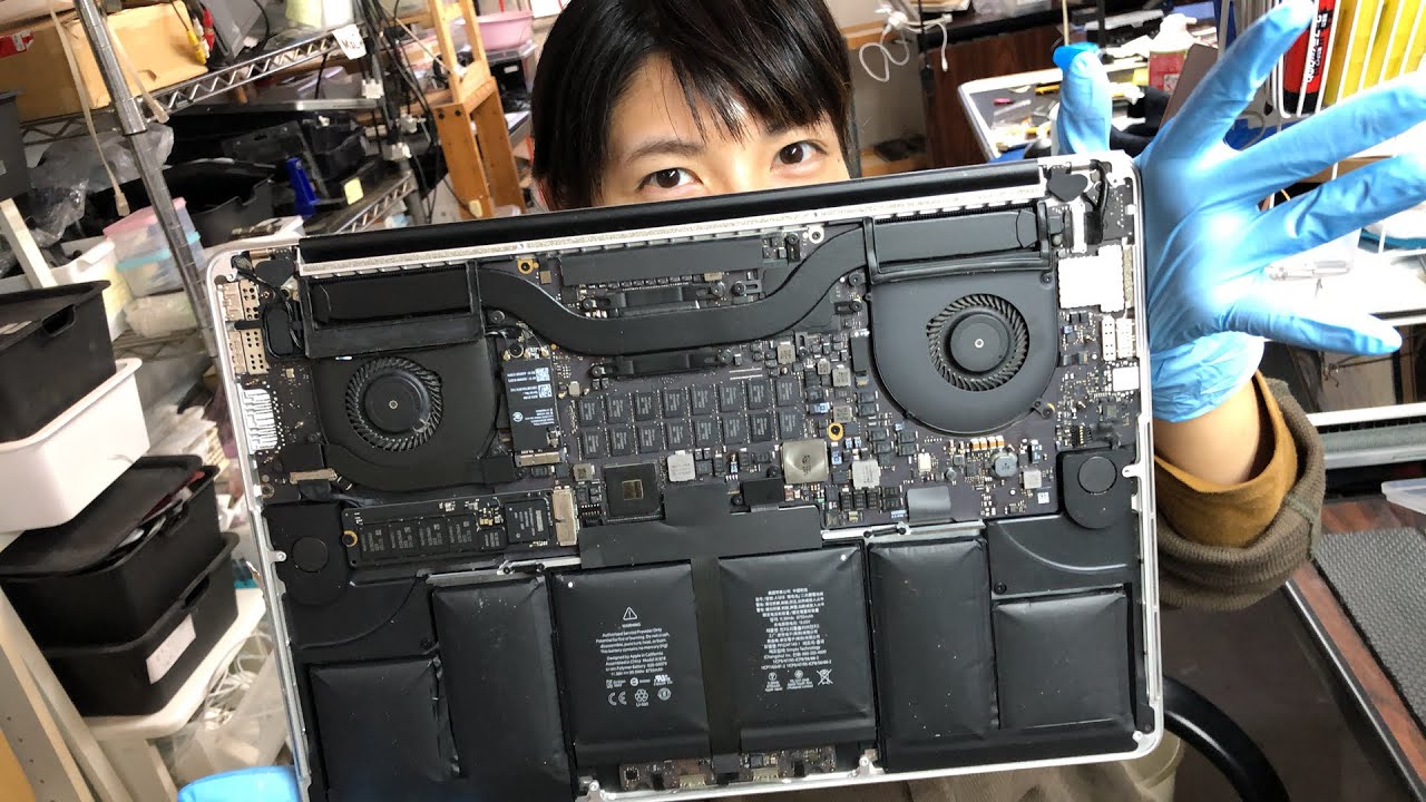 Mac Book Pro 2015 15in A1398バッテリー電池交換修理 - YouTube