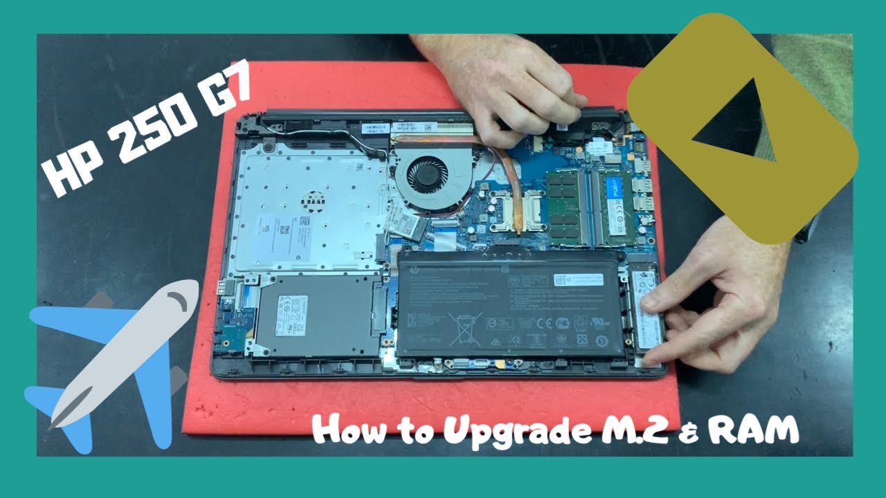 How to Upgrade M.2 Nvme Pcie SSD RAM HP 250 G7 disassembly - YouTube