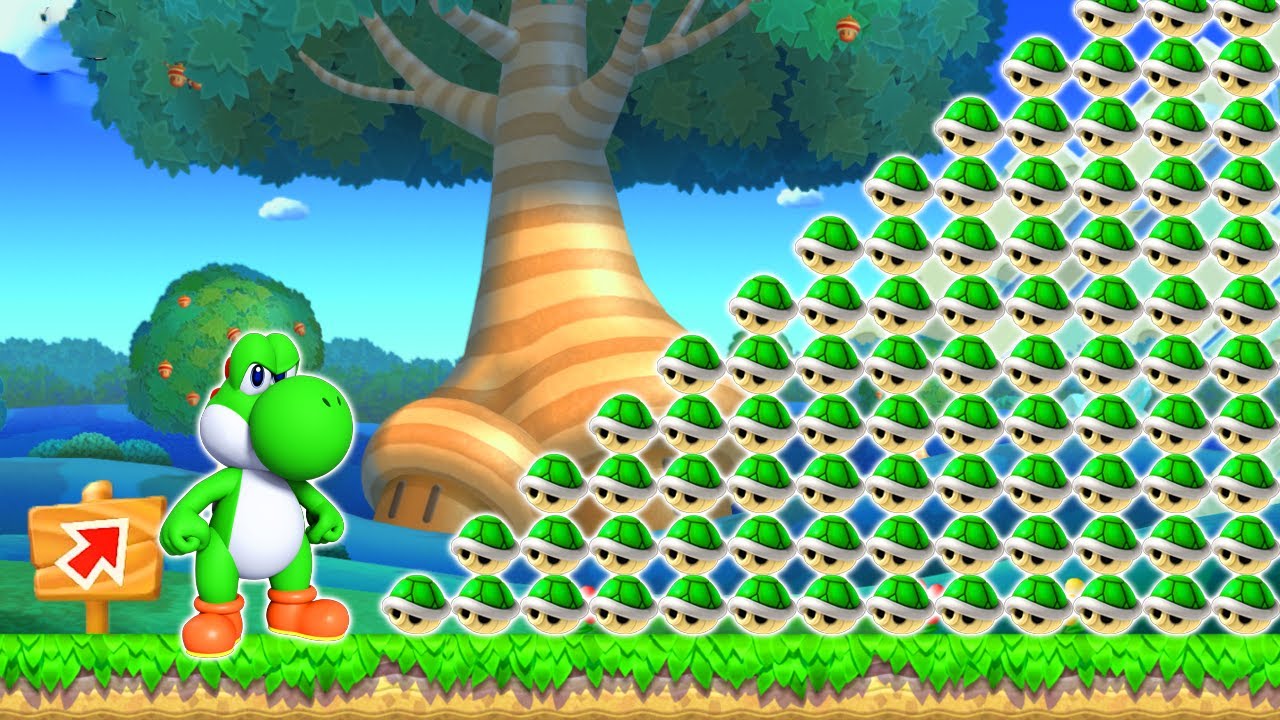 New スーパーマリオブラザーズ U デラックス】ヨッシーはこうらを9999