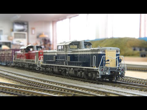 HOゲージ 16番 ムサシノモデル DD51 重連貨物 - YouTube