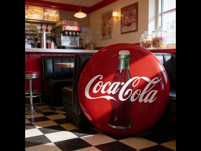 1 Coca-Cola Red Disc Ad Sign | Best Advertising Collectibles