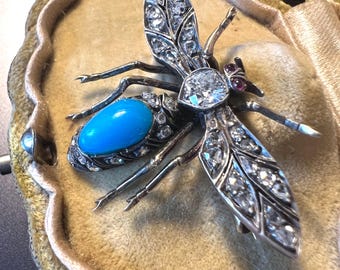 アンティーク ビクトリア朝 ボヘミアン ガーネット 馬蹄 ブローチ ピン