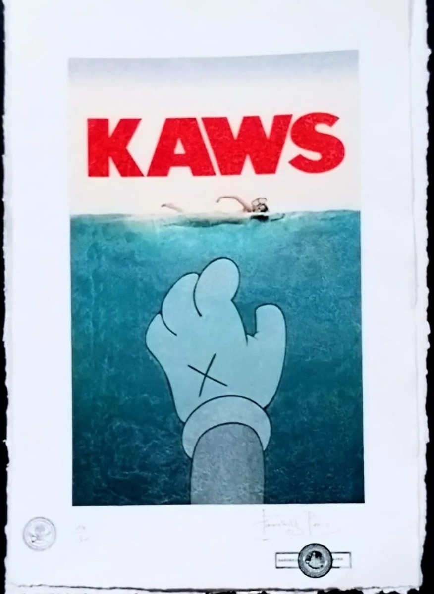 KAWS, Jaws Paws, Limited Edition 22'x 15'x Signed Fairchild Paris