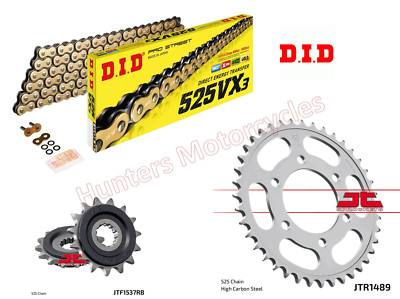 Kawasaki Z1000SX DID Gold X-Ring Chain and JT Quiet Sprocket Kit