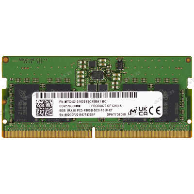 Micron 8GB 1Rx16 PC5-4800 SODIMM DDR5-38400 262-Pin Non-ECC Laptop