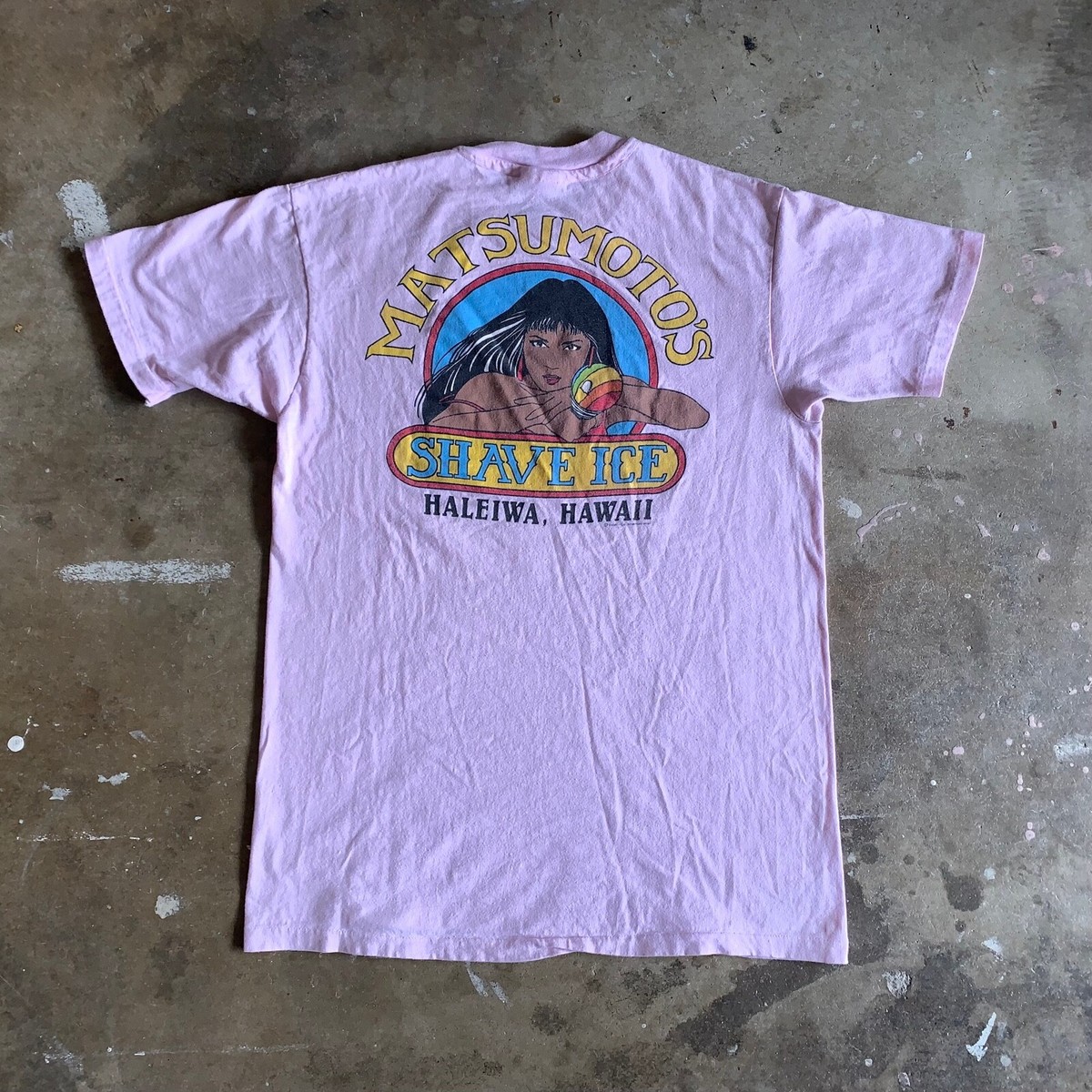 80s VINTAGE MATSUMOTO'S SHAVE ICE SHOP T-SHIRT HALEIWA NORTH SHORE
