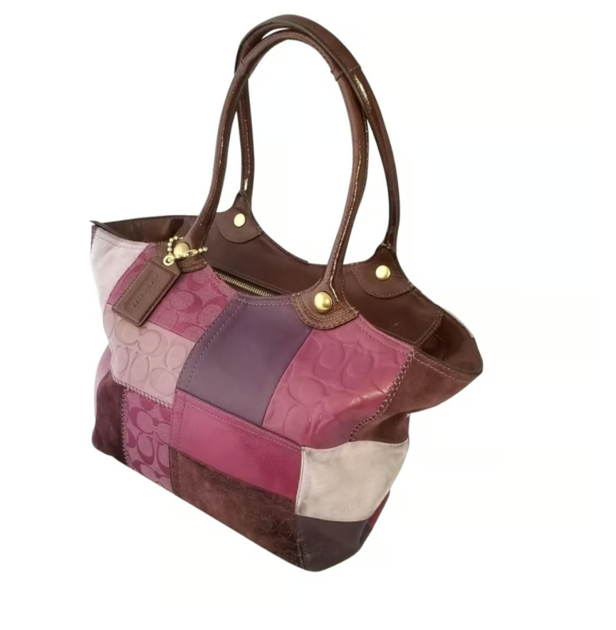 Coach Bleecker Berry Purple Patchwork Tote | eBay