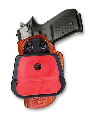 Leather OWB Paddle Holster Fits Arex ReX Zero 1 Standard 9mm 4.3