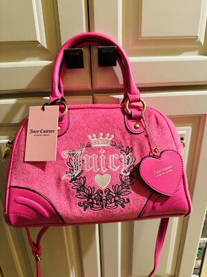 Juicy Couture Hot Pink Free Love Heritage Bowler Crossbody Bag | eBay