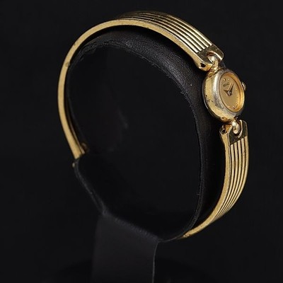 Seiko 1E20-0380 QZ Gold Dial Ladies Watch Working Good Condition