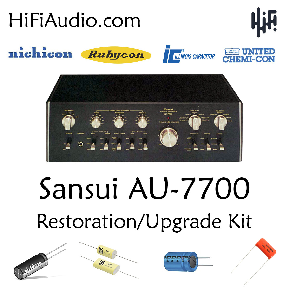 Sansui AU-7700 rebuild restoration recap upgrade kit repair filter