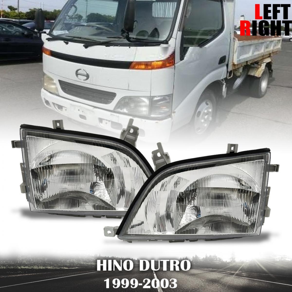 Head Lamp Light RH LH Pair Clear Lens For Hino Dutro 1999-2003