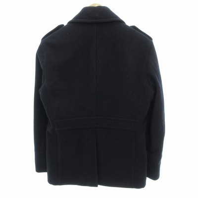 Burberry Black Label Pea Coat Wool pocket color Navy size L
