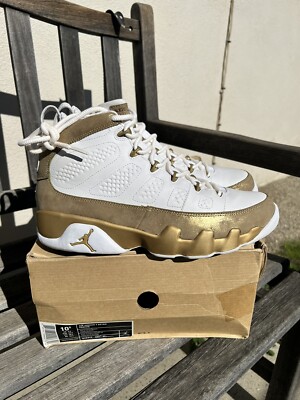 AIR JORDAN 9 RETRO PREMIO BIN23 Sz 10.5 Gold bred powder black