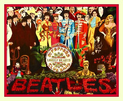 Beatles Sgt Pepper's Lonely Hearts Club Band 11x4 Double Matted