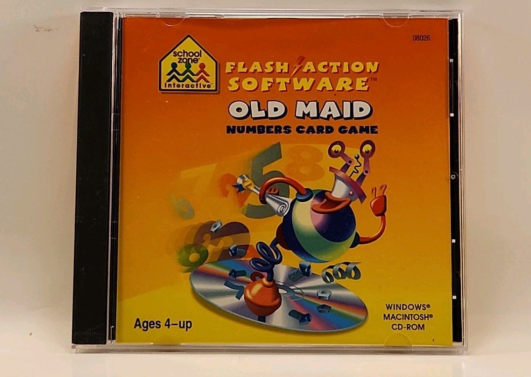 Old Maid Card Game CD-Rom Game School Zone Windows 98 w1s2 1964 | eBay