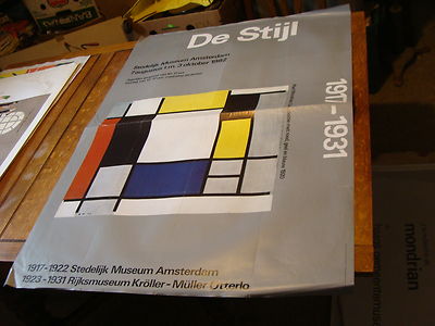 Vintage Art Poster: 1982 huge 32 x 46 DE STIJL stedelijk museum