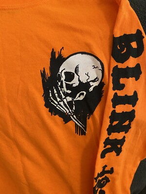 RARE Blink 182 Long Sleeve Street Skull Shirt! Mens Small Safety
