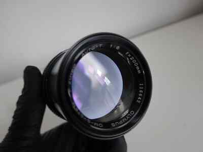 Olympus OM F.Zuiko 200mm f/5 Auto-T Lens – Clean, with Front